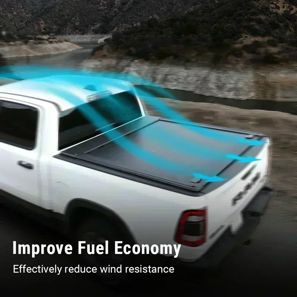 aerodynamic improve fuel economy effectly reduce wind resistance when syneticusa retractable bed cover installed