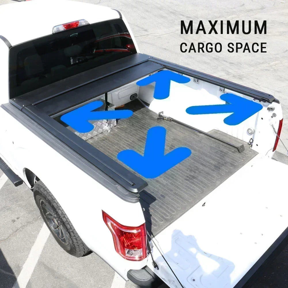 maximize cargo coverage with retractable tonneau cover installed.