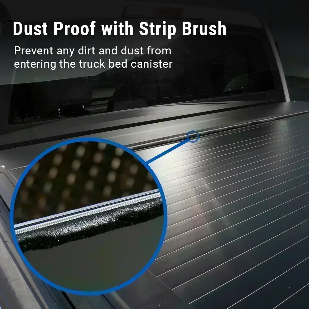 syneticusa Retractable Tonneau Cover dust proof with strip brush