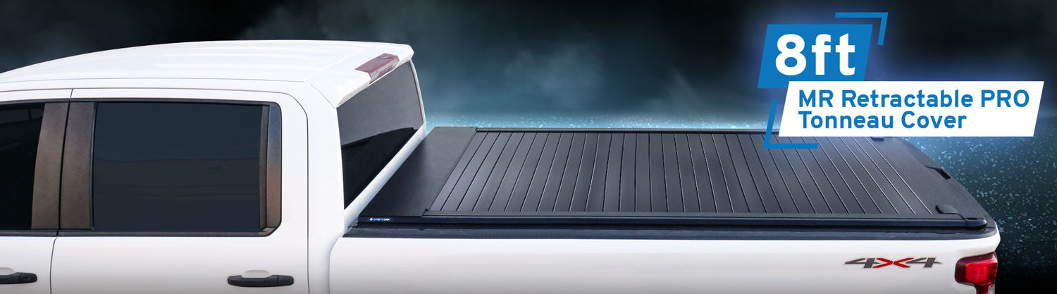 syneticusa 8ft retractable tonneau cover with blue background