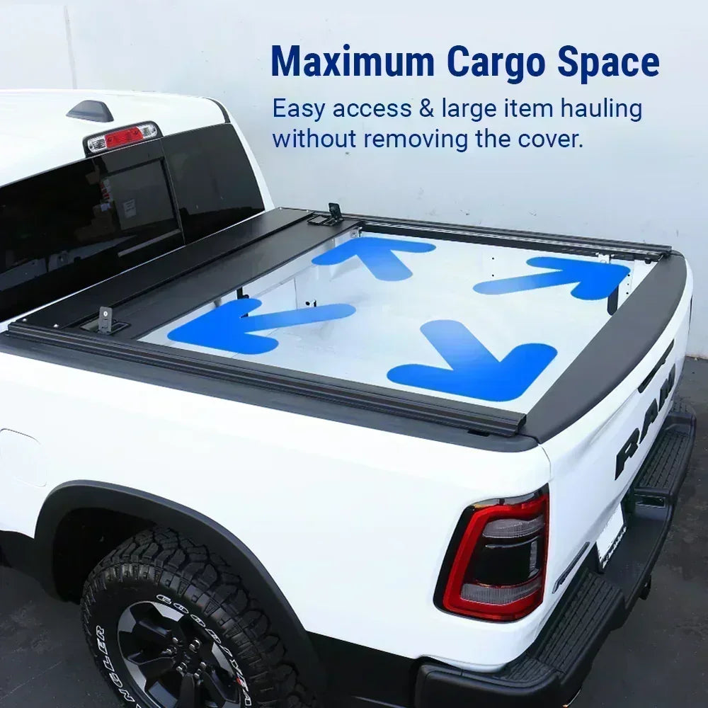 maximize cargo coverage with syneticusa retractable tonneau cover installed
