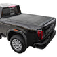 Black GMC Sierra truck with Enhanced MB tonneau cover on a white background