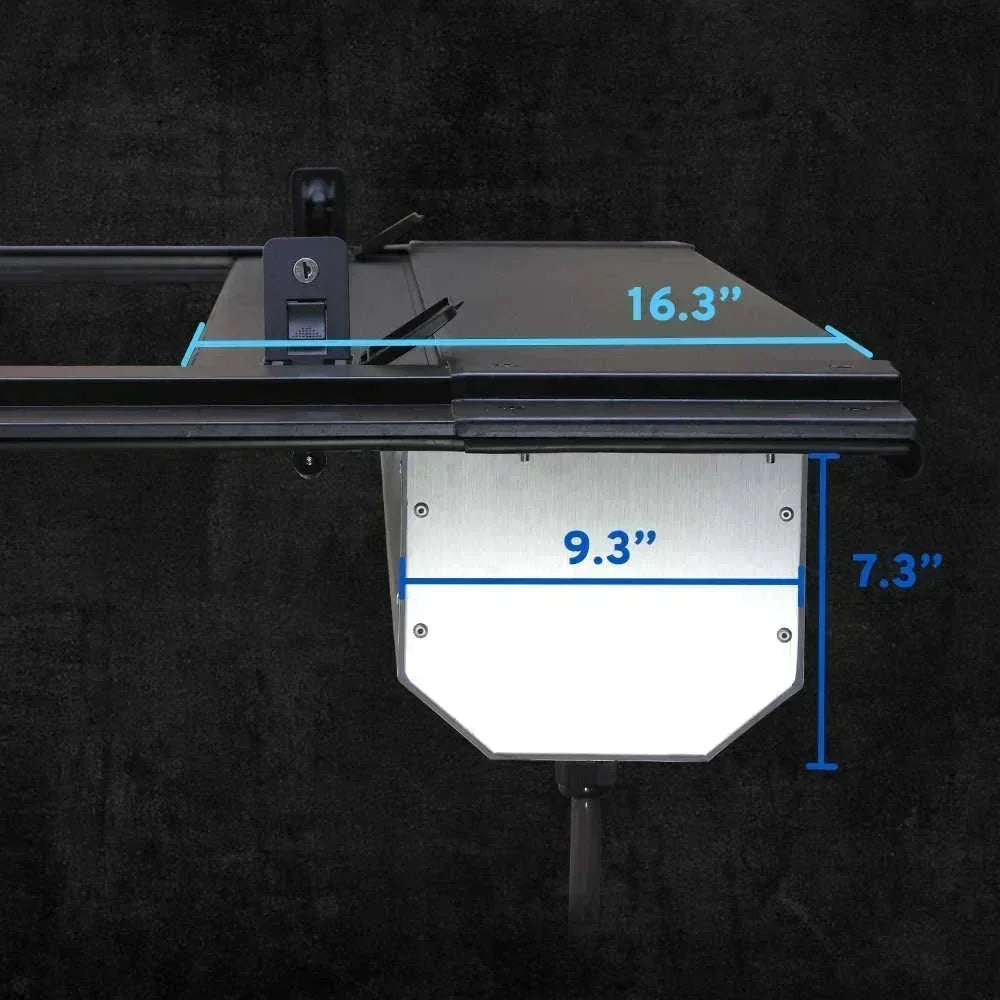 Measurement details of a canister with dimensions labeled on a black background
