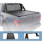 Ford F-150 truck bed with tonneau cover and sport bar roll bar on a white background