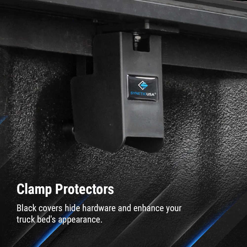 Black clamp protector with Synetic USA logo on a textured black surface