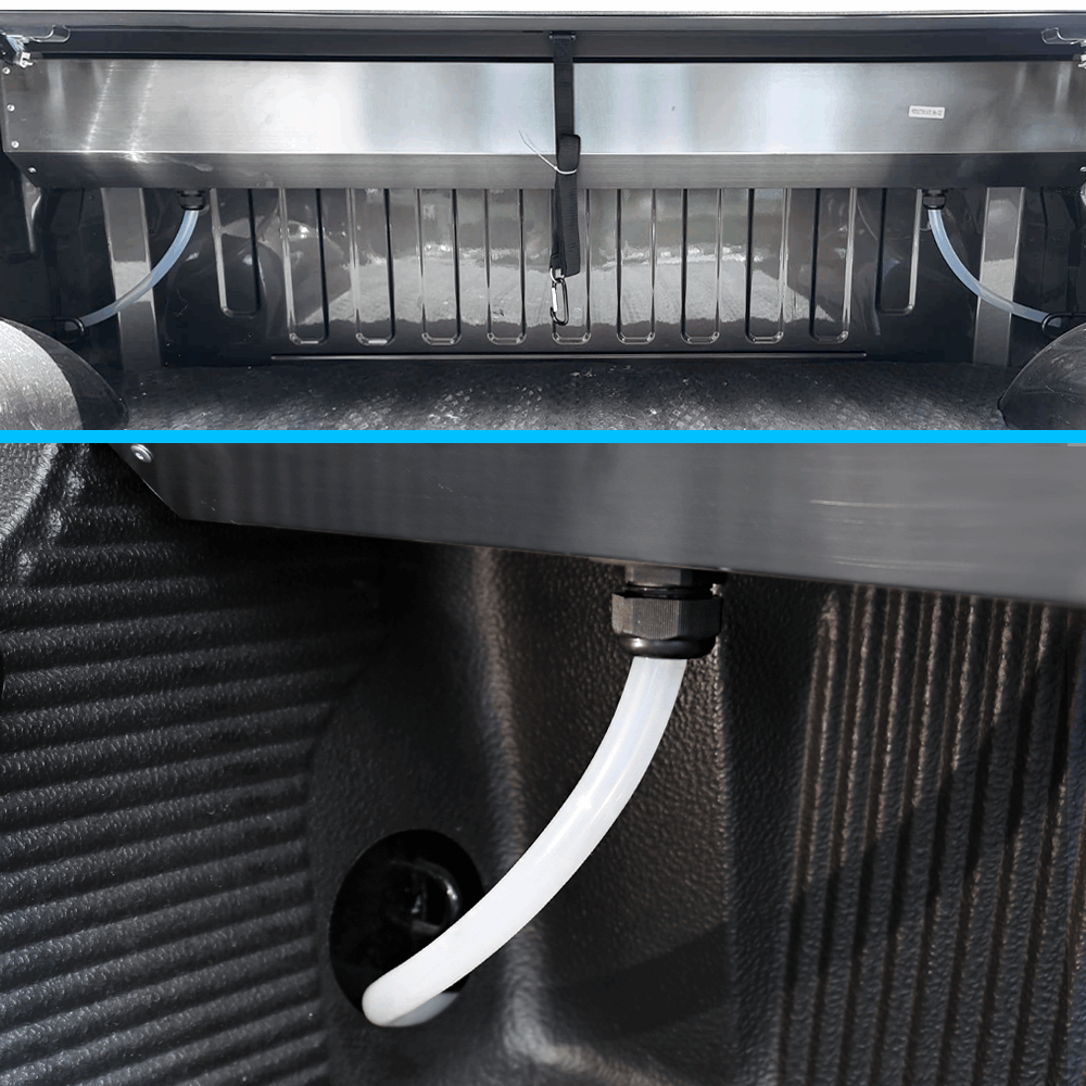 close up look on syneticusa Retractable Tonneau Cover drainage system