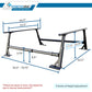 SYNETICUSA® R1L Aluminum Heavy Duty Adjustable Truck Bed Ladder Rack (6ft - 8ft Bed)
