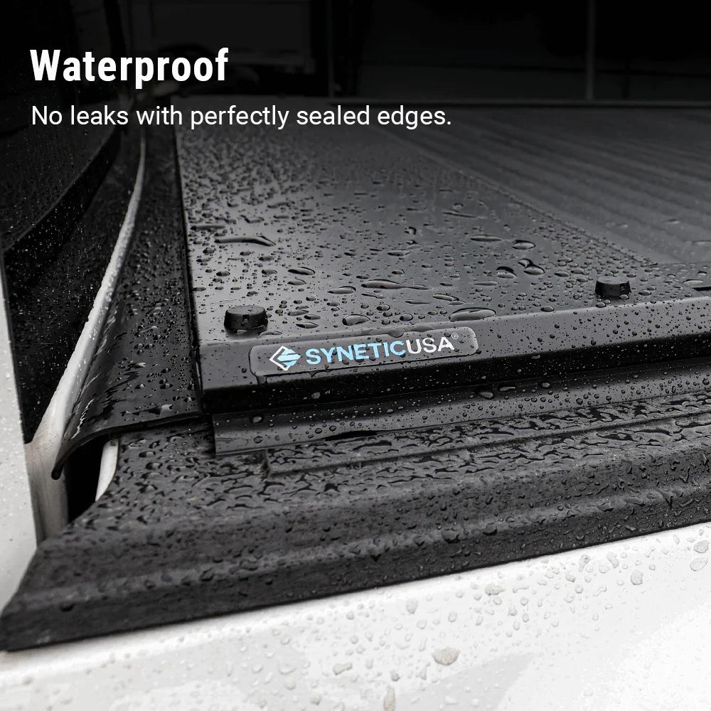 syneticusa waterproof retractable tonneau cover, no leaks with perfectly sealed edges