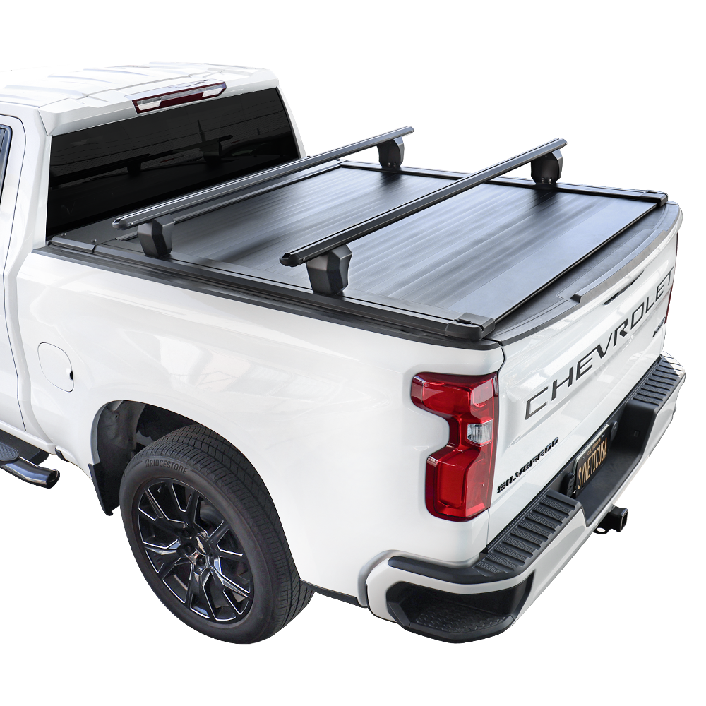 [2-in-1 Bundle] Silverado/Sierra 1500 automatic Retractable Tonneau Cover with aluminum crossbar