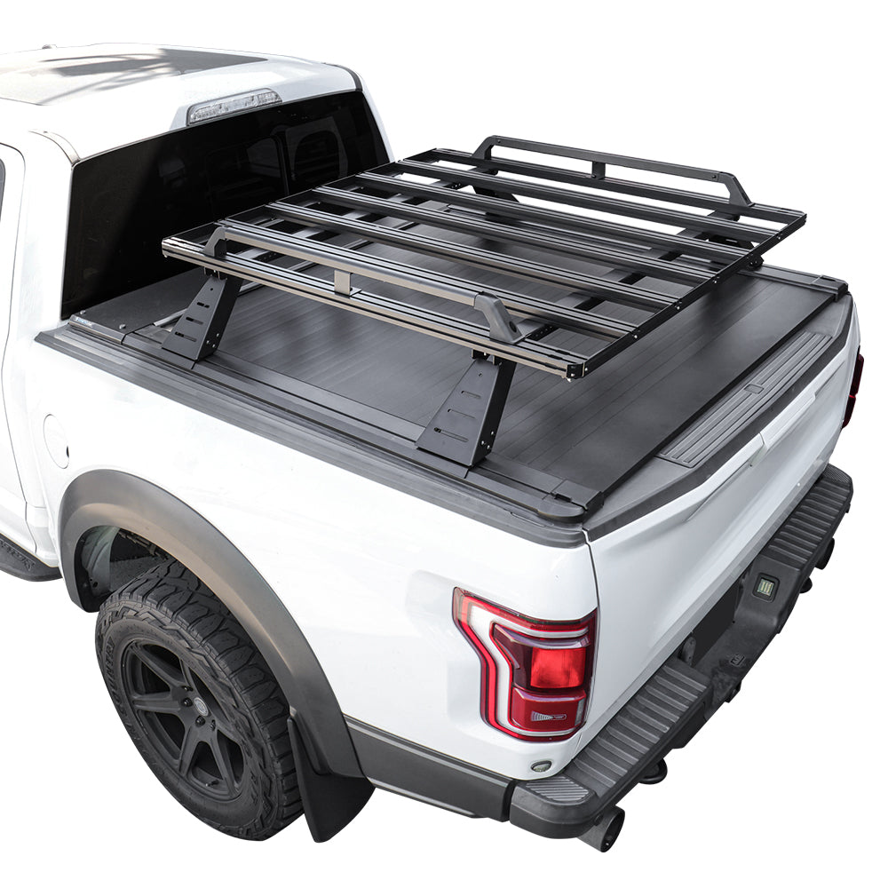 [2-in-1 Bundle] syneticusa automatic Retractable Tonneau Cover w/ R2 luggage rack