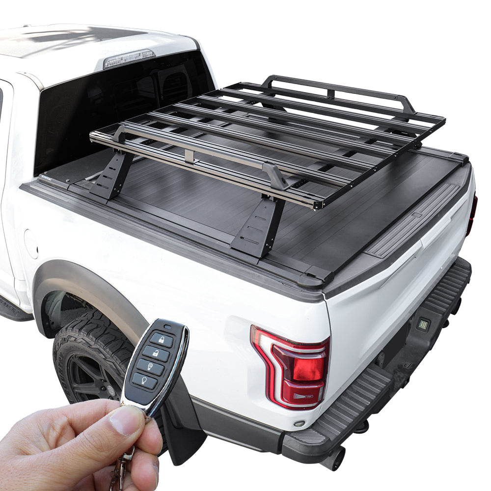 [2-in-1 Bundle] syneticusa powered Retractable Tonneau Cover with R2 luggage rack