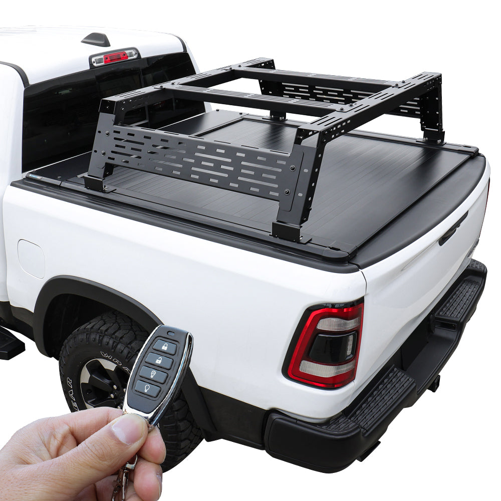 [2-in-1 Bundle] syneticusa powered Retractable Tonneau Cover with R3 overland rack
