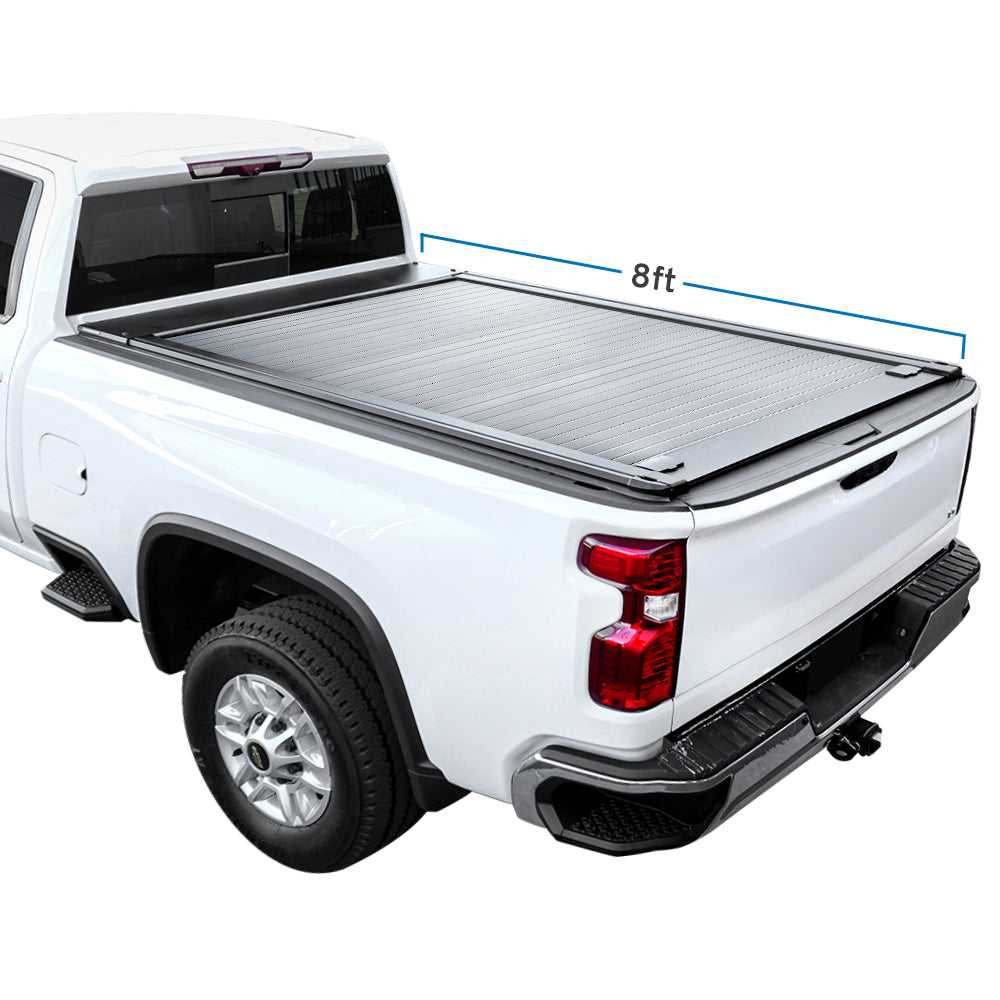 syneticusa manual retractable tonneau cover for Silverado 8ft bed