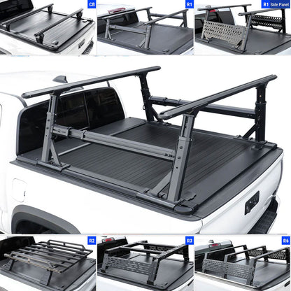 [2-in-1 Bundle] customization syneticusa Retractable Tonneau Cover with rack system 
