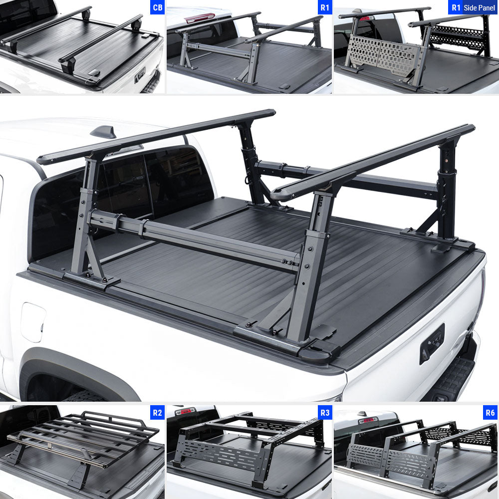 [2-in-1 Bundle] Nissan Frontier MR Retractable Tonneau Cover w/ Rack System