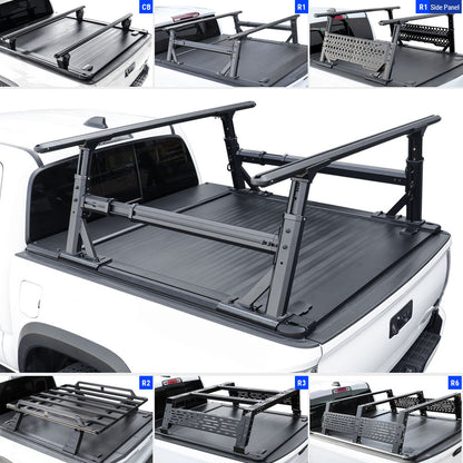 [2-in-1 Bundle] Nissan Frontier MR Retractable Tonneau Cover w/ Rack System