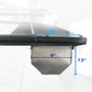 Measurement details of a ER retractable tonneau cover surface with dimensions labeled on a white background