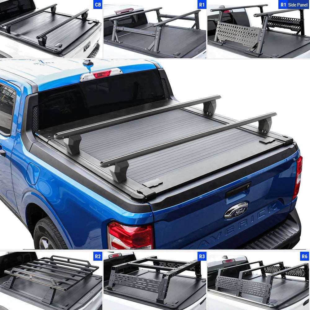 [2-in-1 Bundle] customize Maverick Retractable Tonneau Cover w/ Rack System