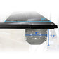 MR model tonneau cover with measurements on a white background