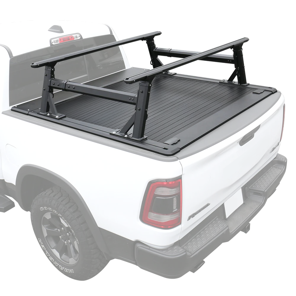 [2-in-1 Bundle] manual Retractable Tonneau Cover with r1 ladder rack