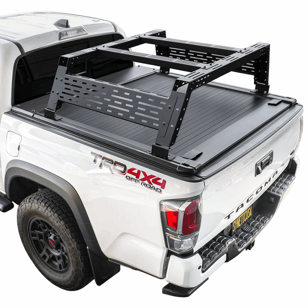 [2-in-1 Bundle] manual Retractable Tonneau Cover with R3 overland rack for Toyota Tacoma TRD