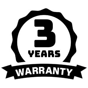 3 years warranty logo with black text on a white background