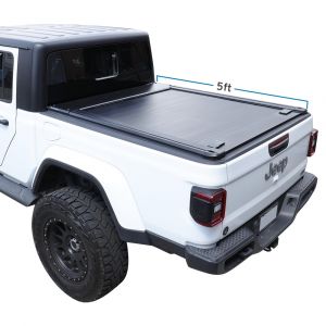 [SyneTrac-PRO] 2020-2024 Gladiator 5ft Bed w/Deck Rails| Off-Road-Built Waterproof Retractable Tonneau Cover